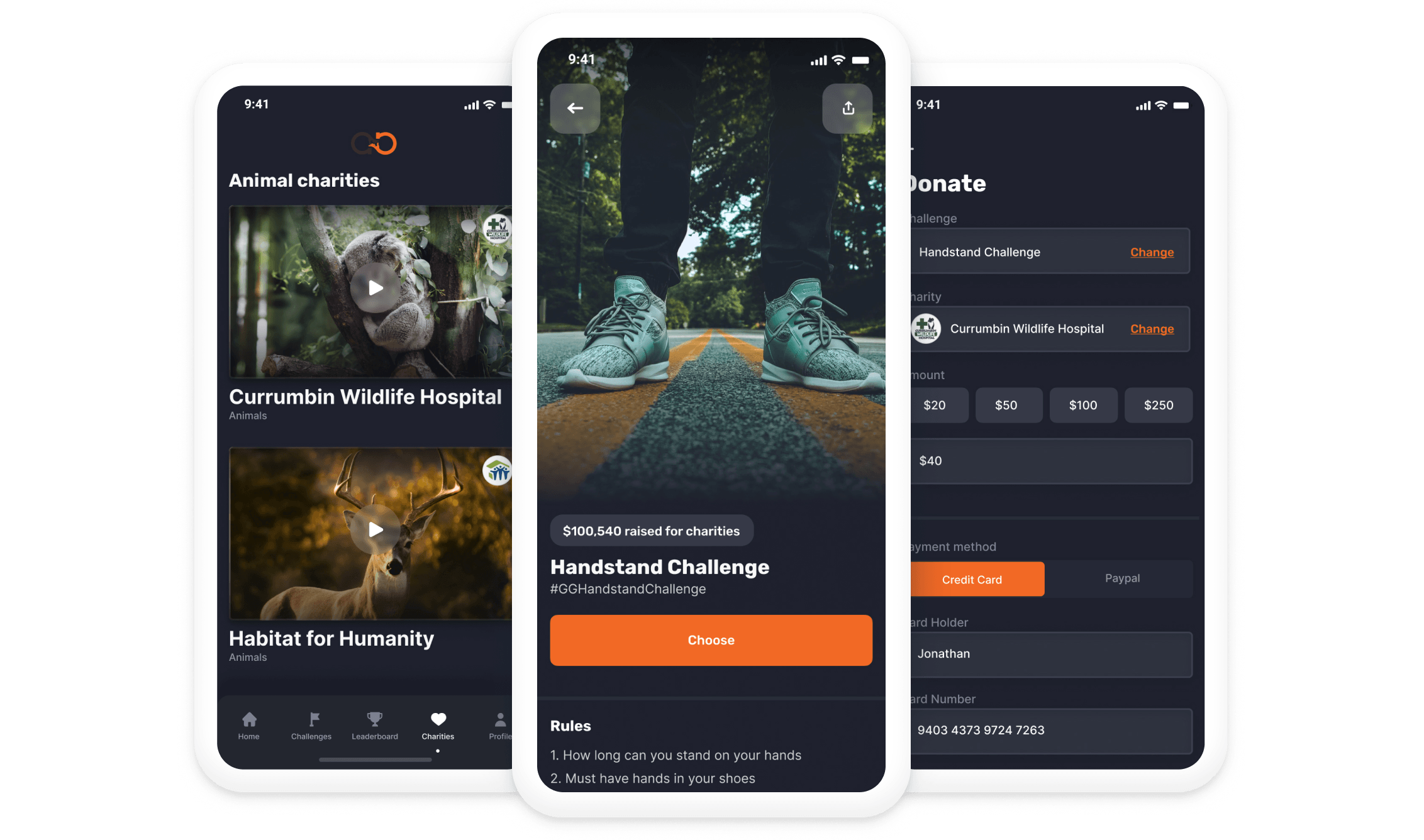 Modern charity challenge app for fundraising success